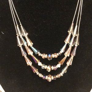 C.A.K.E. NWT 3 tier iridescent necklace